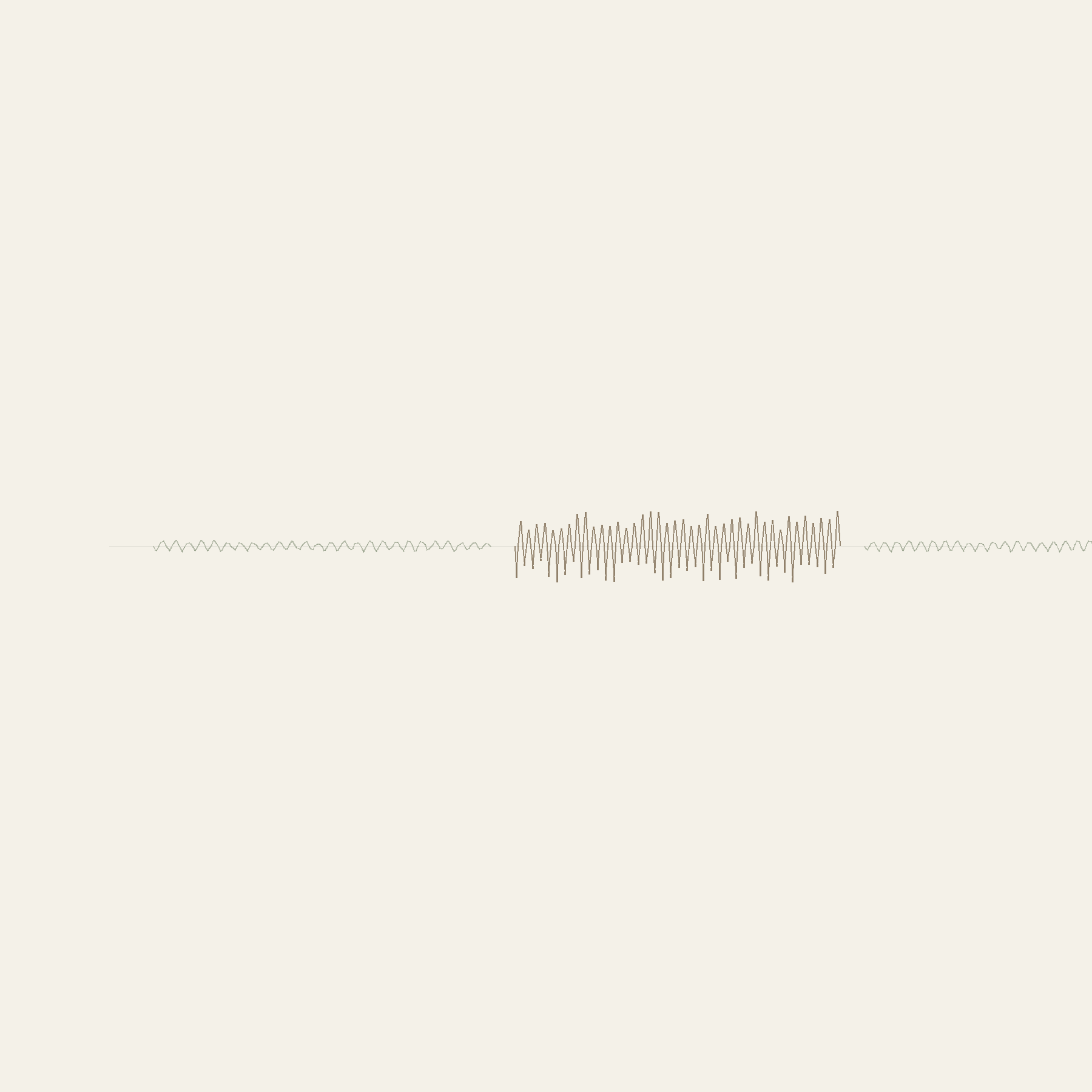Project-033「羽音が、また遠くなった」— 穏やかな波、激しく乱れる波、また穏やかな波へと戻る一本の線の生成画像